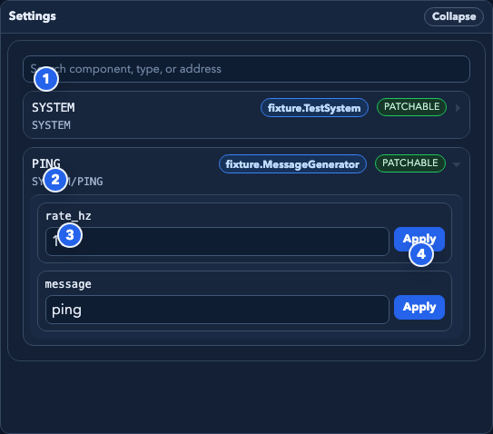 Annotated settings panel